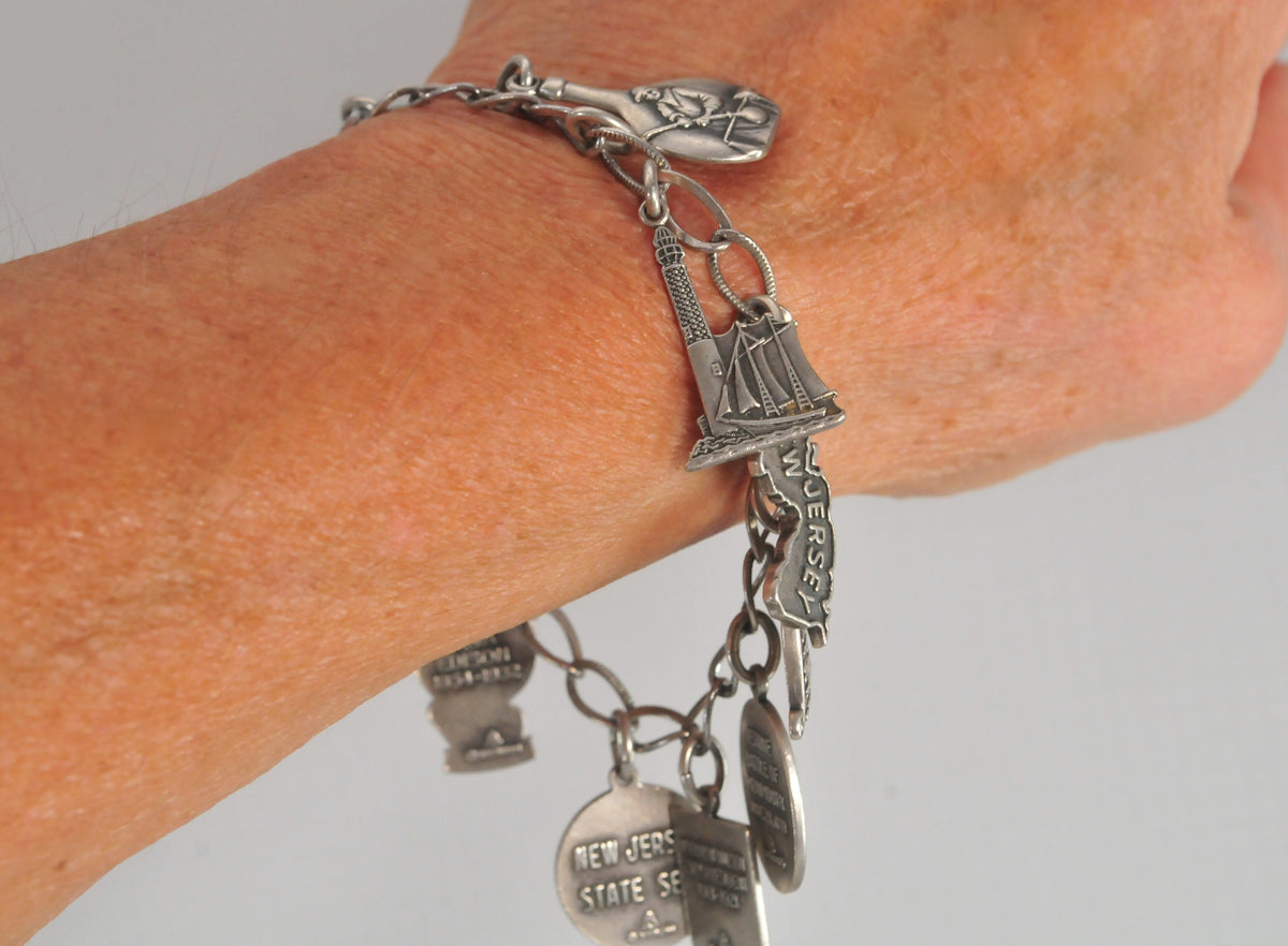 Sterling Silver Historical Charm Bracelet