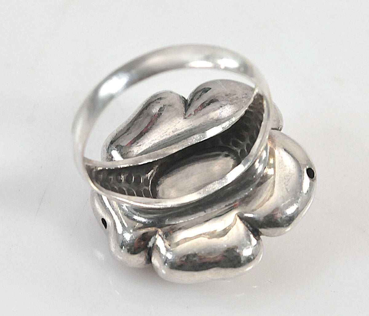 Vintage Sterling Silver Rose Flower Ring