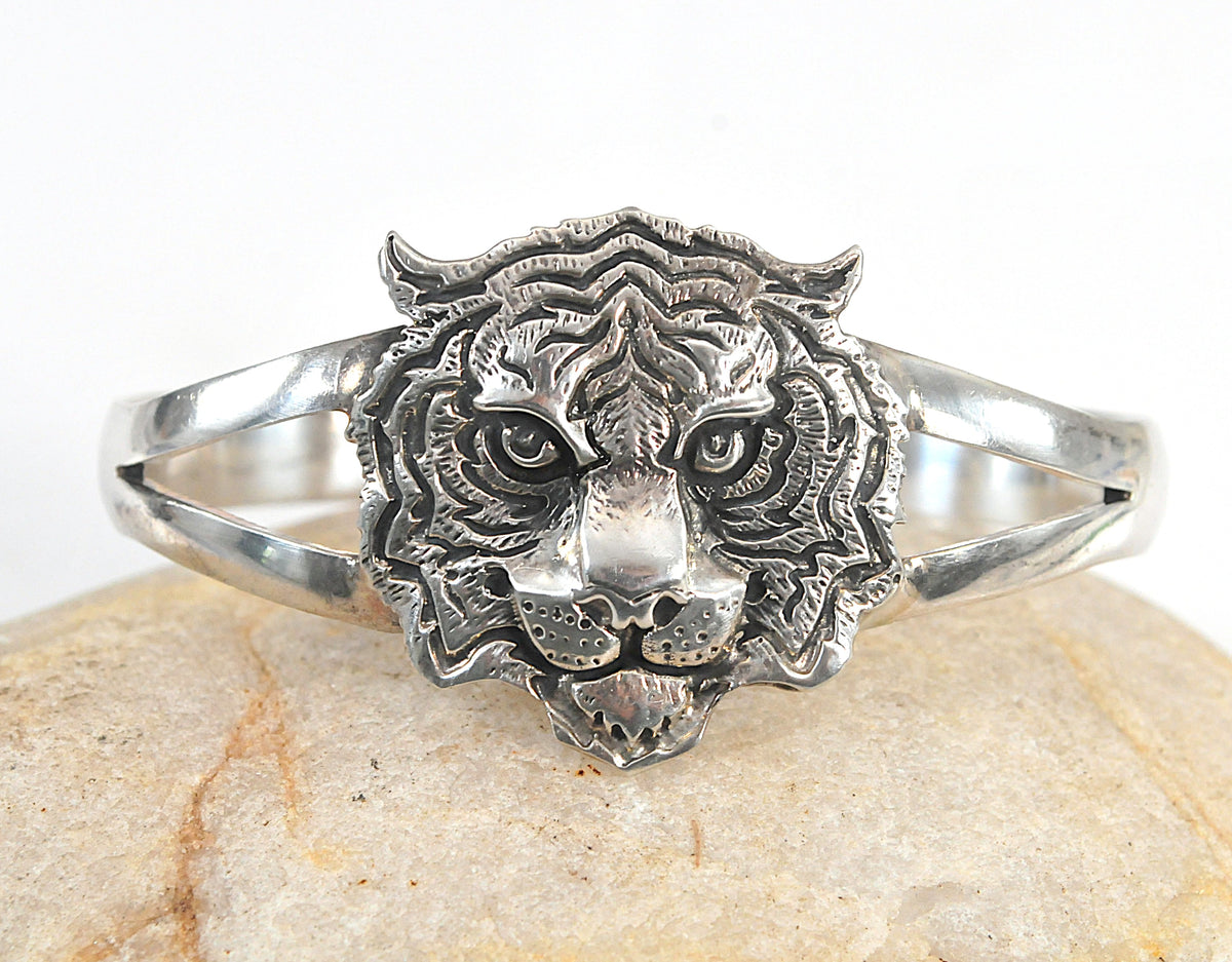 Sterling Silver Tiger Cuff Bracelet