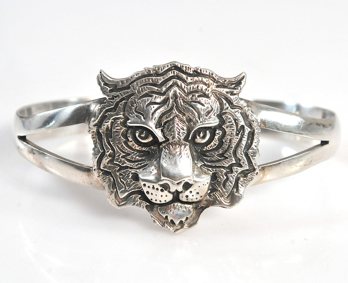 Sterling Silver Tiger Cuff Bracelet