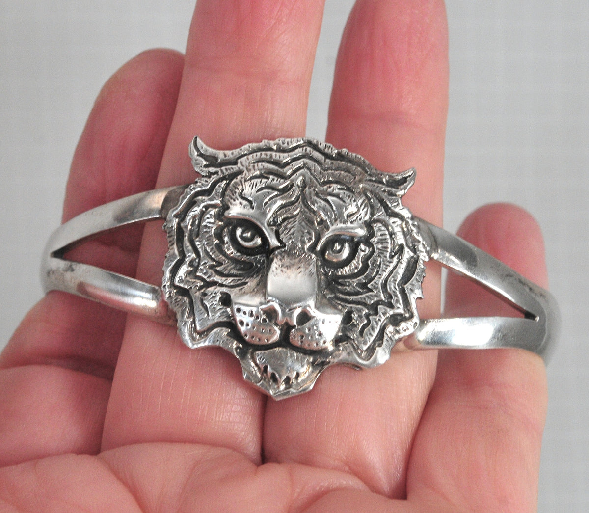 Sterling Silver Tiger Cuff Bracelet