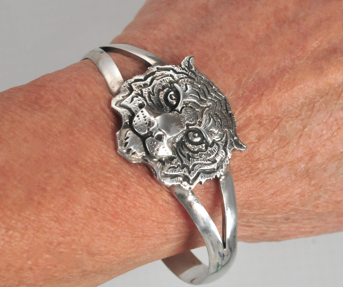 Sterling Silver Tiger Cuff Bracelet