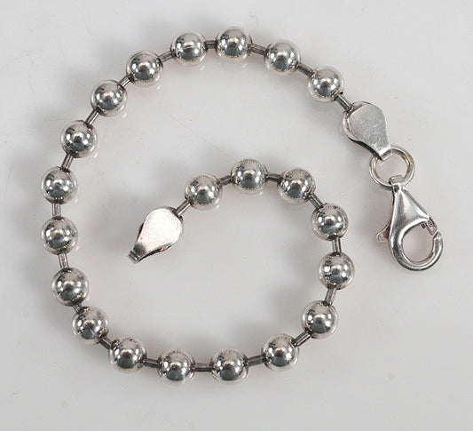 925 Sterling Silver 4.5mm Bead Ball Chain Bracelet