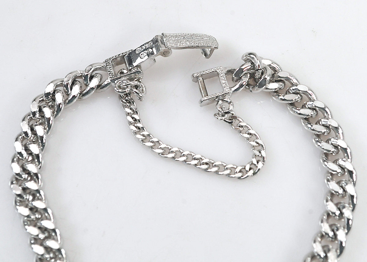 Heavy Sterling Silver Curb Chain Bracelet