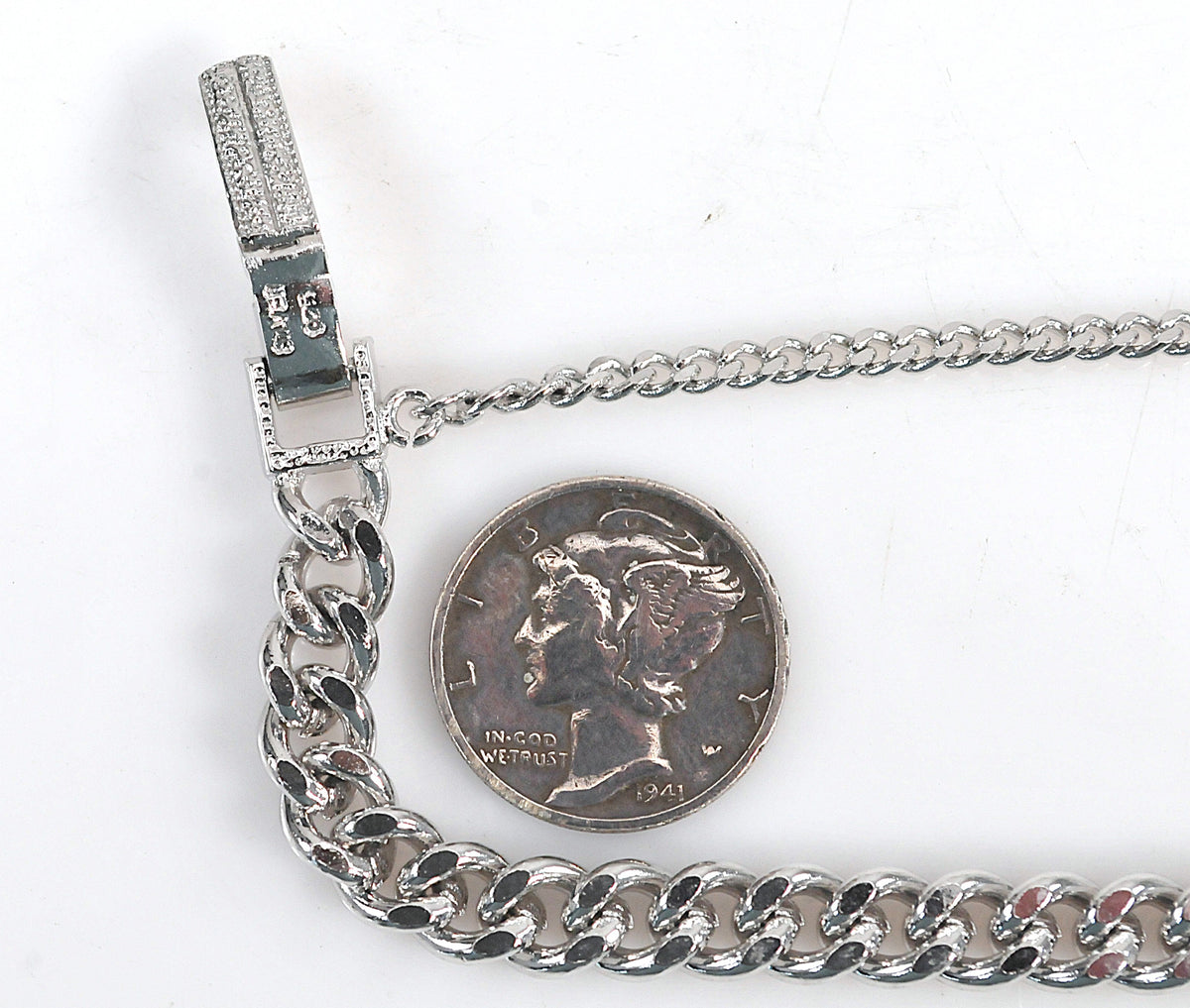 Heavy Sterling Silver Curb Chain Bracelet