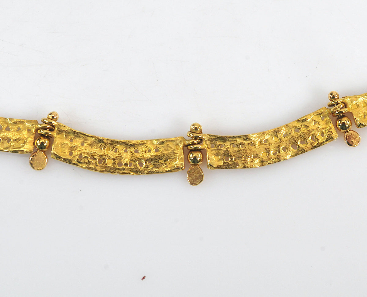 Vintage Leonardo Rosito 18K Yellow Gold Etruscan Revival Fringe Necklace | Archaeological Revival