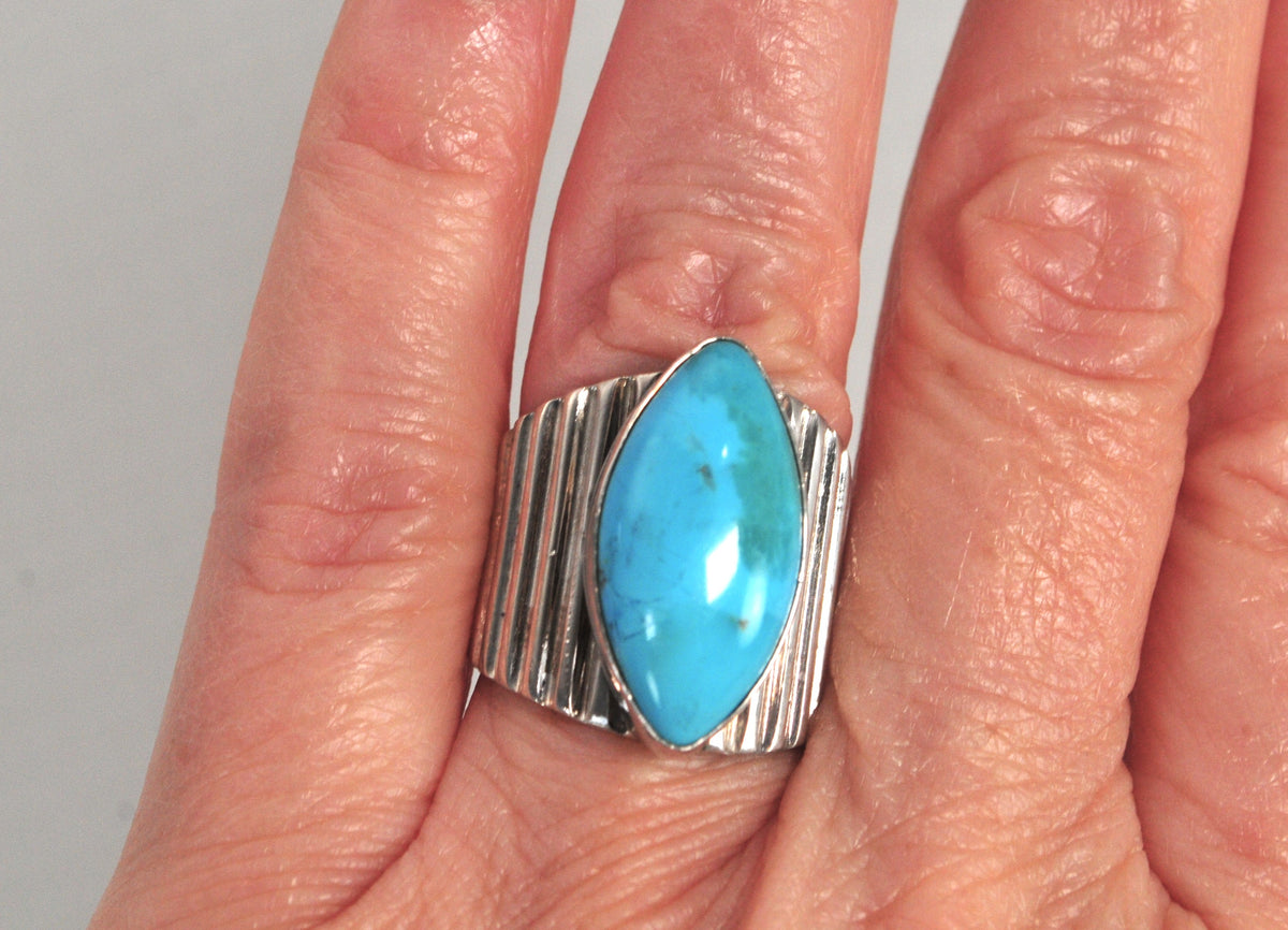 Chunky Jay King Sterling Silver Turquoise Ring