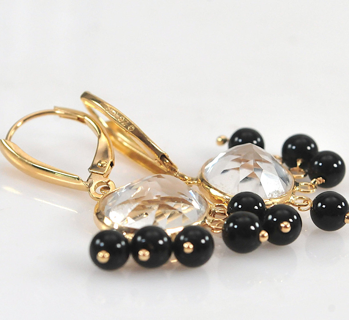Signed 14K Gold Fringe Earrings