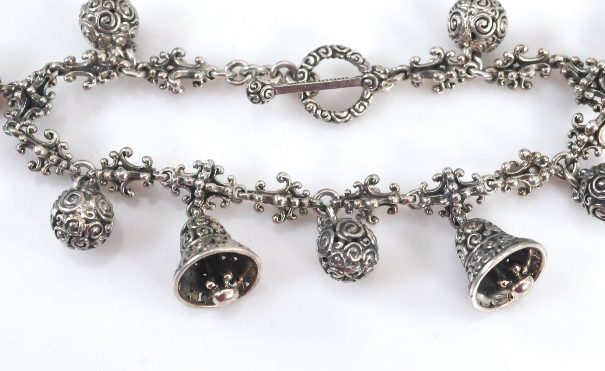 Novica Sterling Silver Singing Bells Charm Bracelet