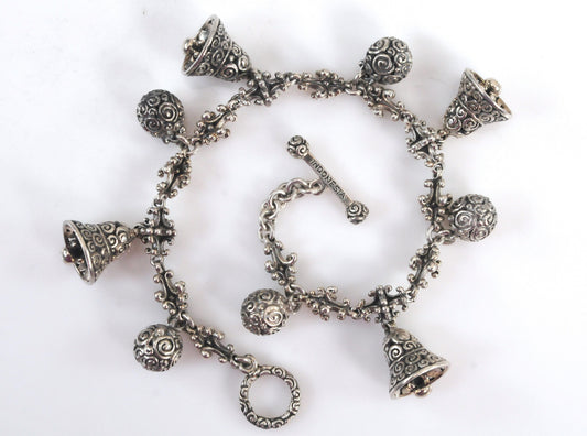 Novica Sterling Silver Singing Bells Charm Bracelet