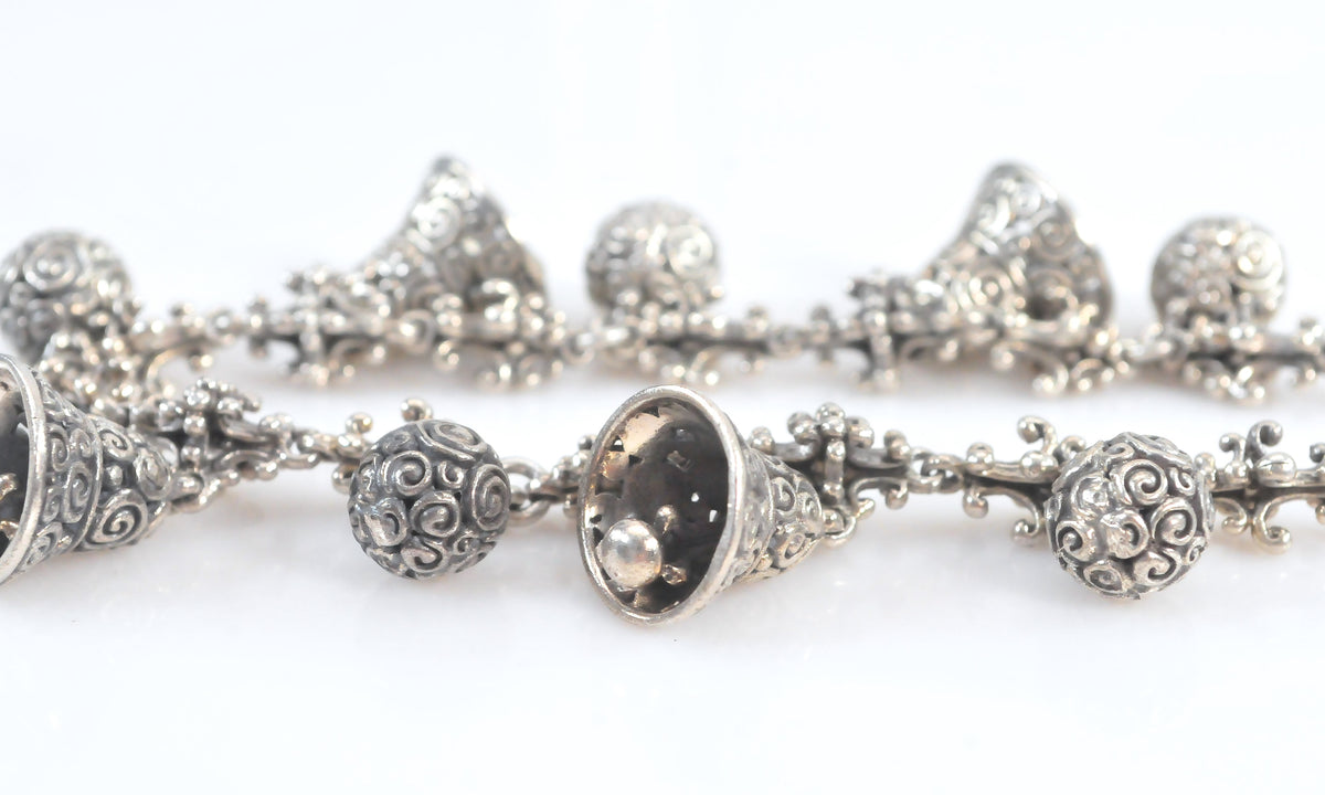 Novica Sterling Silver Singing Bells Charm Bracelet