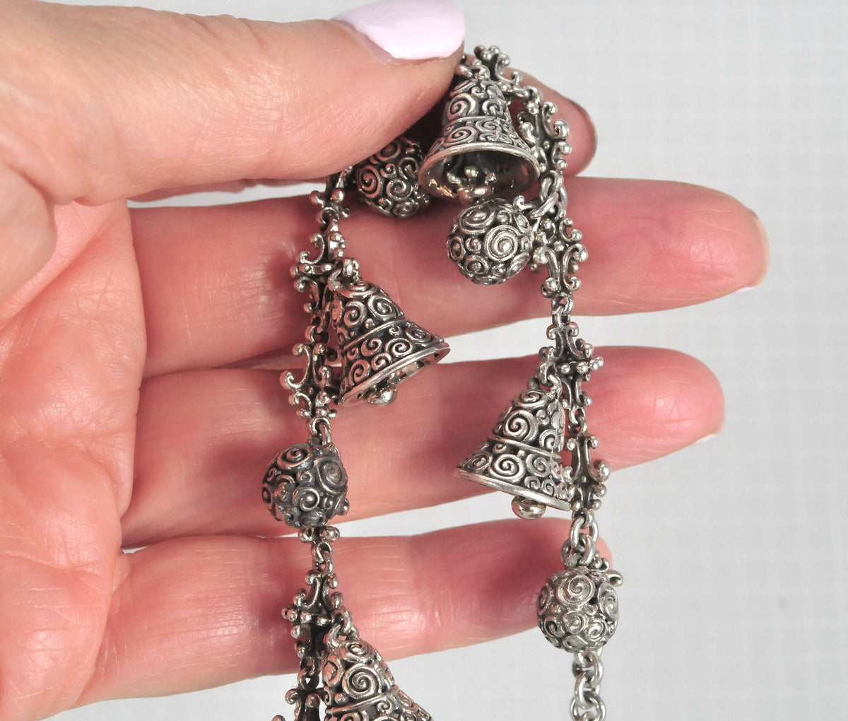 Novica Sterling Silver Singing Bells Charm Bracelet