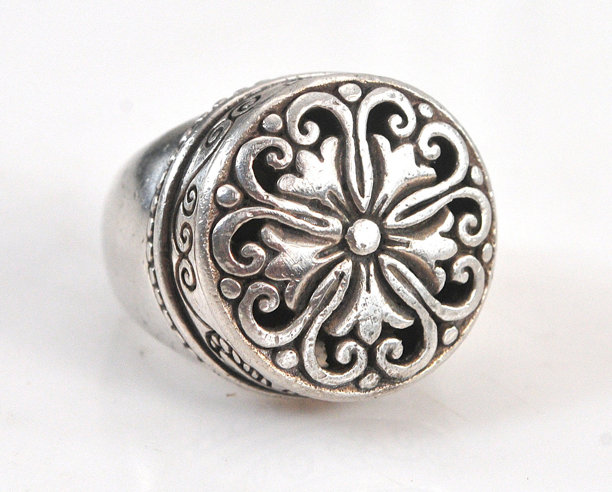 Vintage Brighton Sterling Silver Scroll Heart Ring