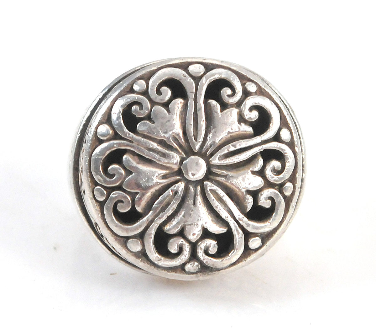 Vintage Brighton Sterling Silver Scroll Heart Ring