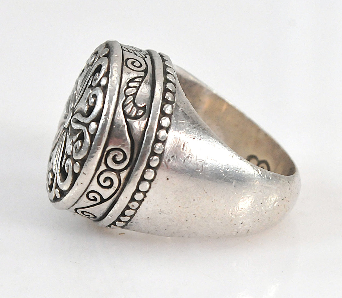 Vintage Brighton Sterling Silver Scroll Heart Ring
