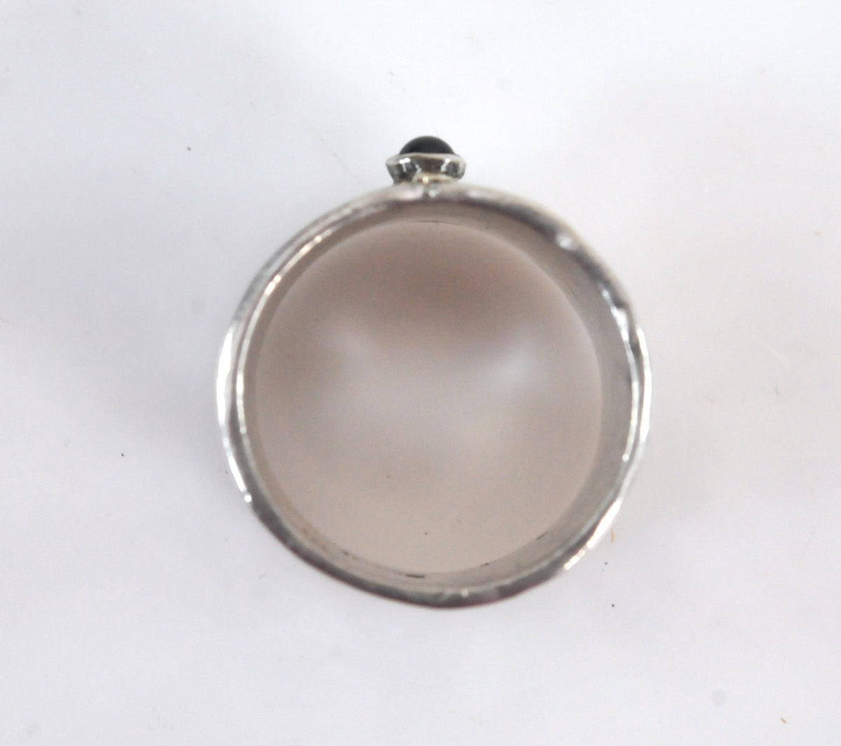 Wide Hammered Sterling Silver 14K Gold Cross Ring