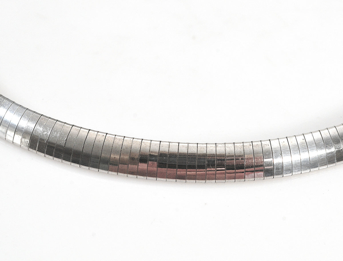 925 Italy Sterling Silver 7.5mm Omega Necklace