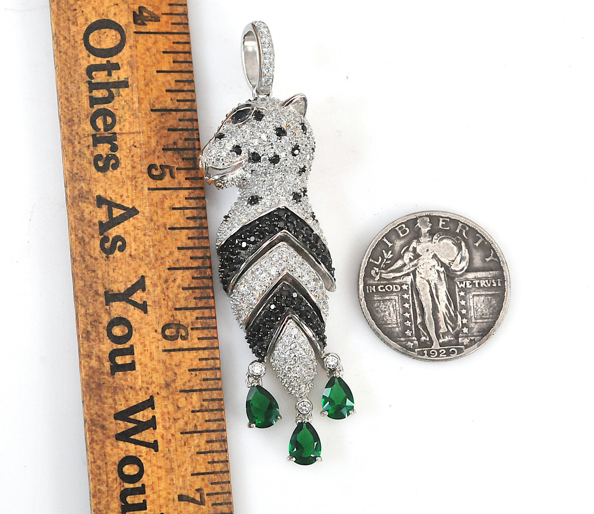 Sterling Silver CZ Panther Pendant