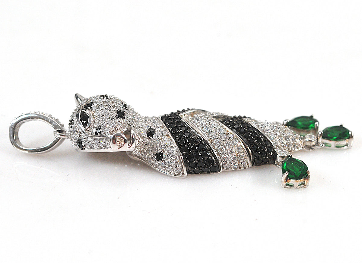 Sterling Silver CZ Panther Pendant