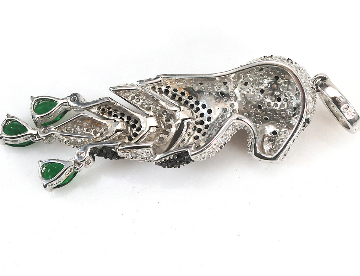 Sterling Silver CZ Panther Pendant