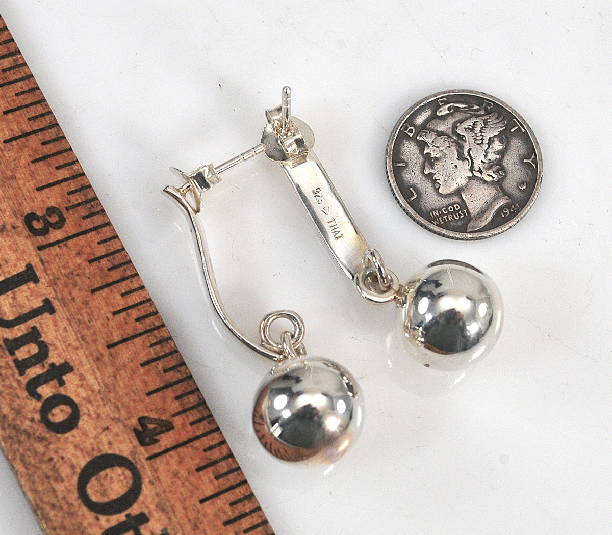Silpada Sterling Silver Exclamation Point Ball Earrings