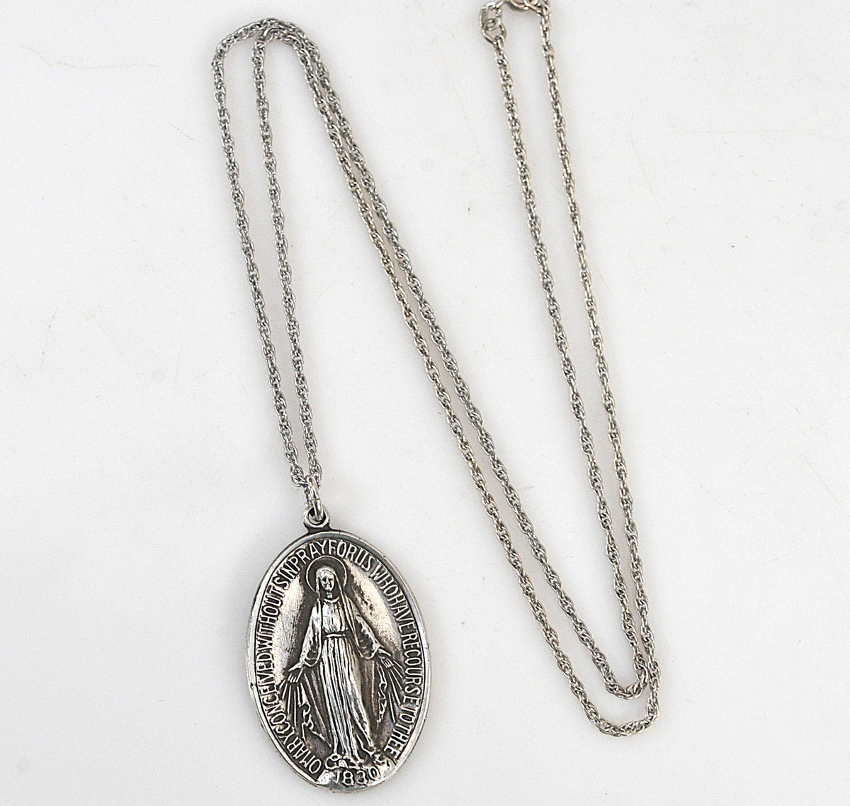 Vintage HMH Sterling Silver Large Miraculous Medal