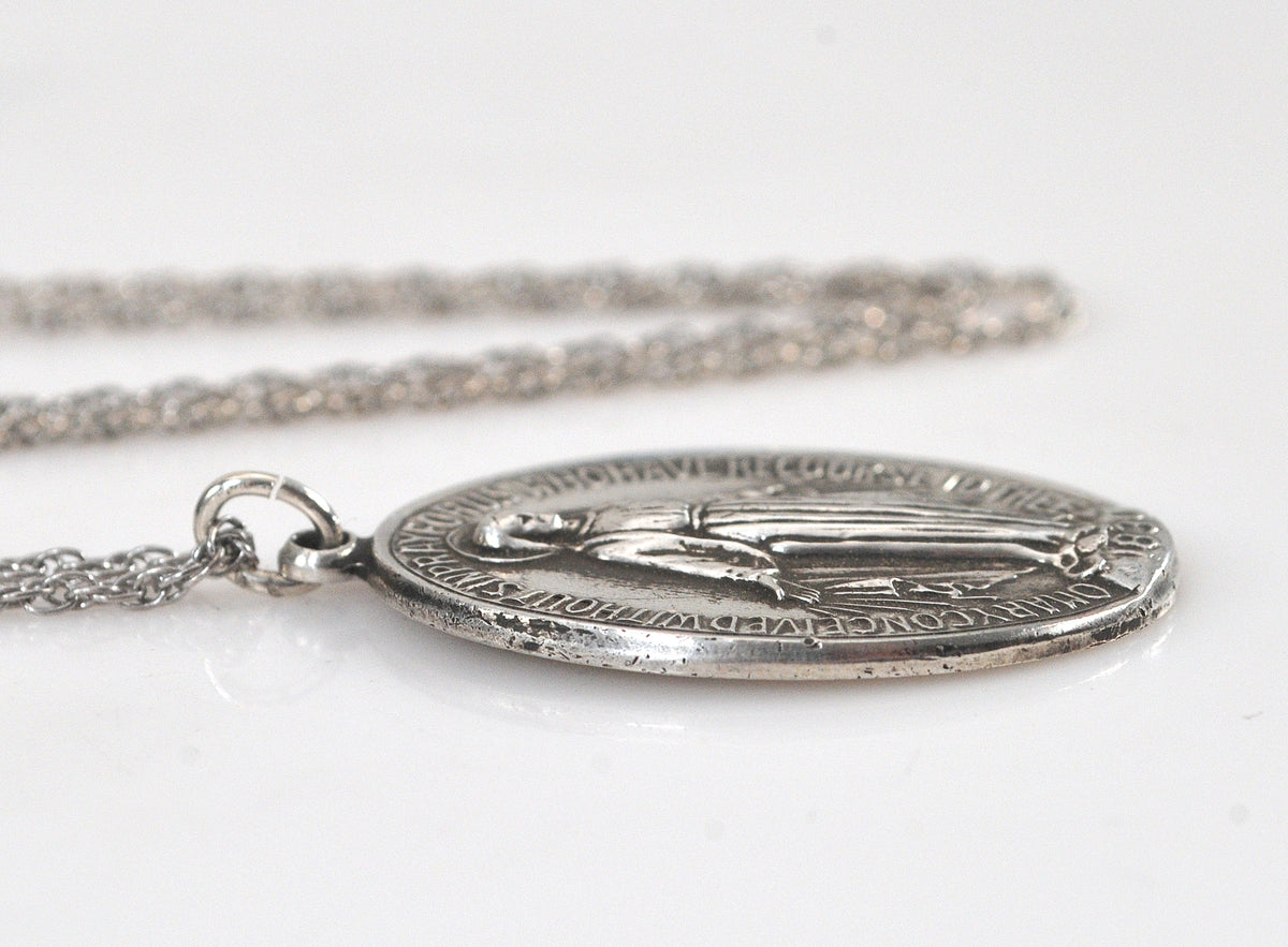 Vintage HMH Sterling Silver Large Miraculous Medal