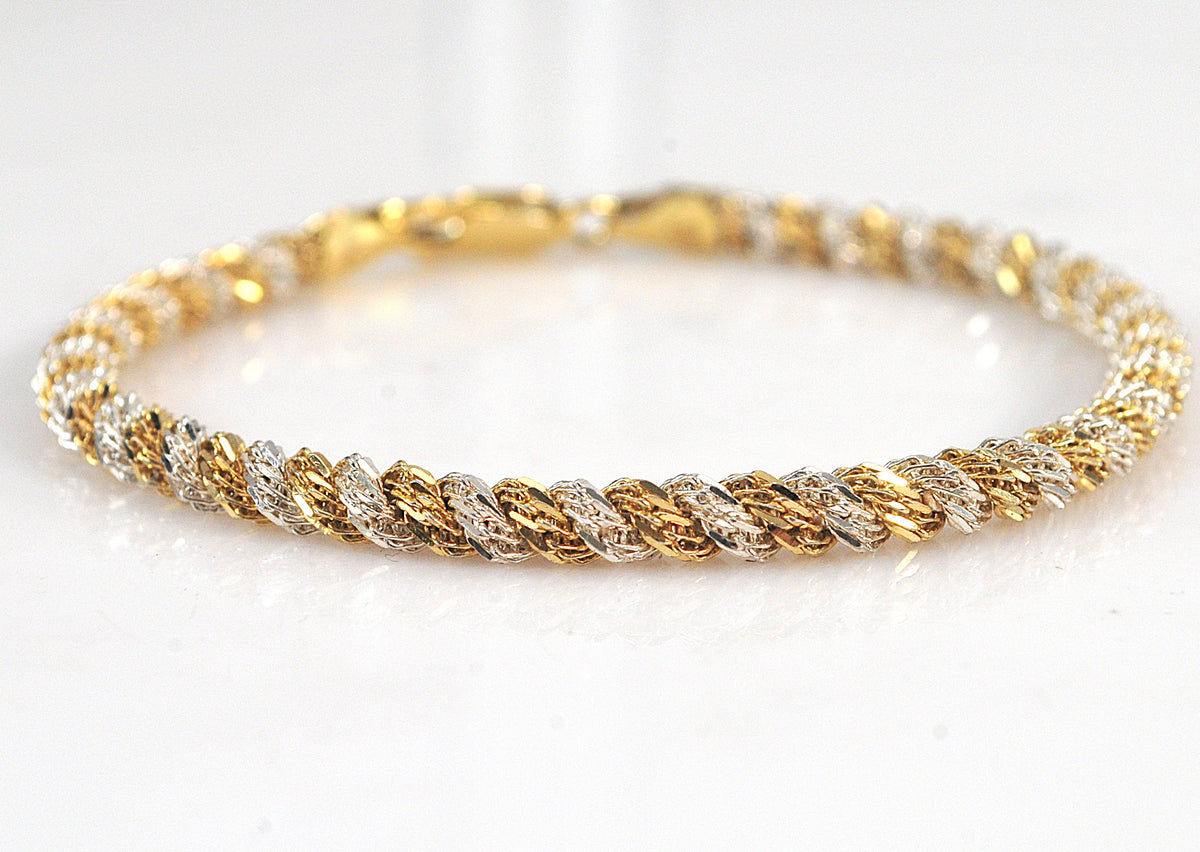 Vintage Milor 925 Italy Two Tone Bracelet