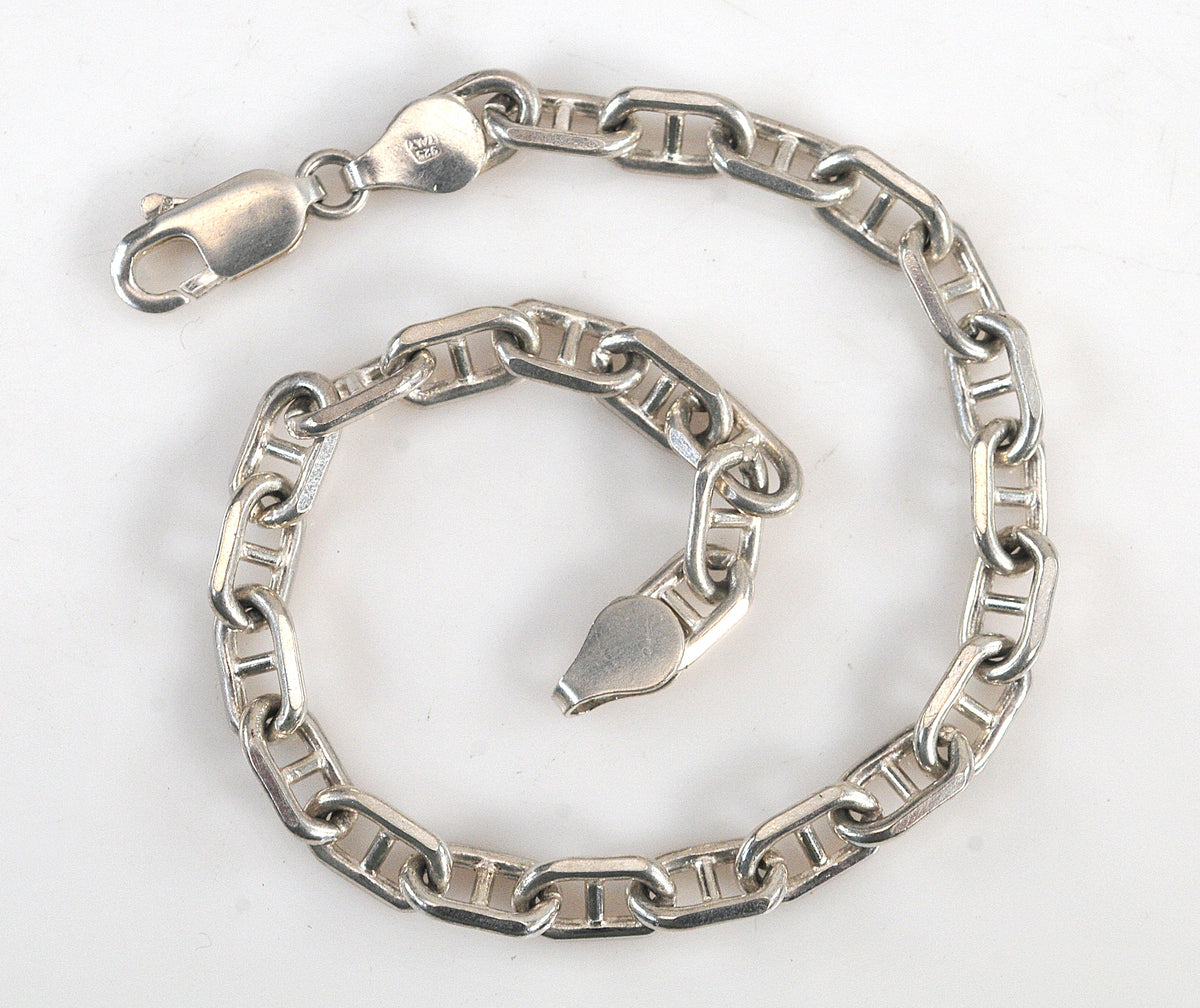 Sterling Silver 5.5mm Anchor Bracelet | 925 Italy Chain Bracelet
