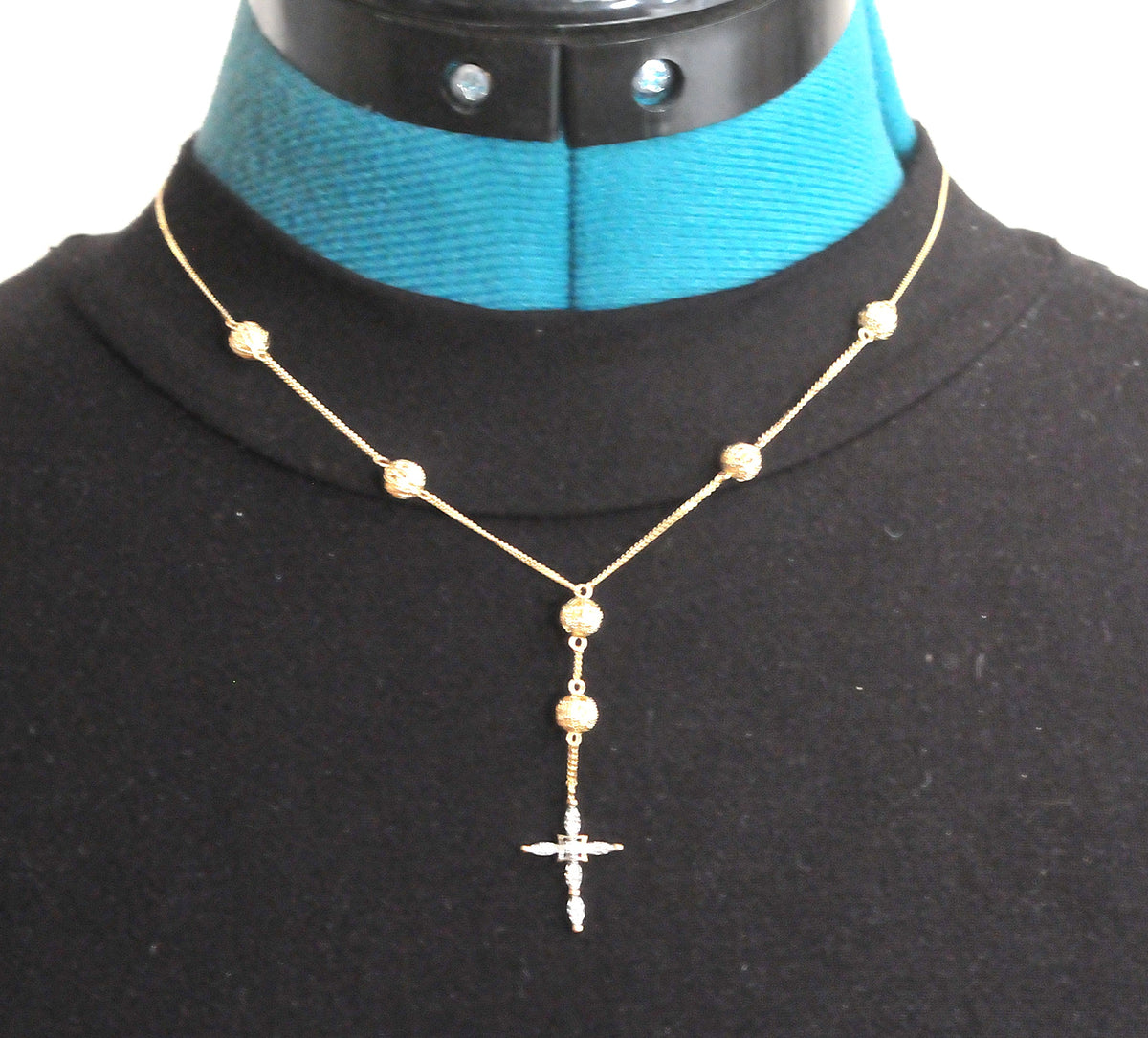 14K Gold Diamond Cross Necklace