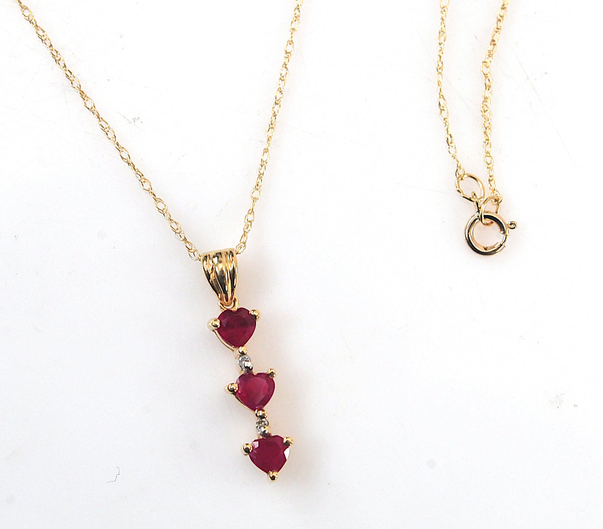 Chuck Clemency 10K Gold Ruby Heart Journey Pendant Necklace with Diamond accents