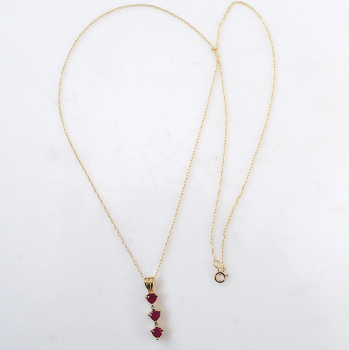 Chuck Clemency 10K Gold Ruby Heart Journey Pendant Necklace with Diamond accents