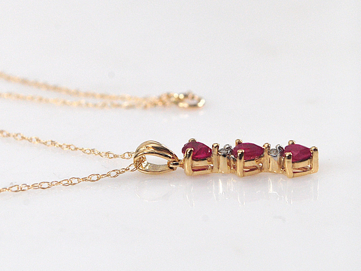 Chuck Clemency 10K Gold Ruby Heart Journey Pendant Necklace with Diamond accents