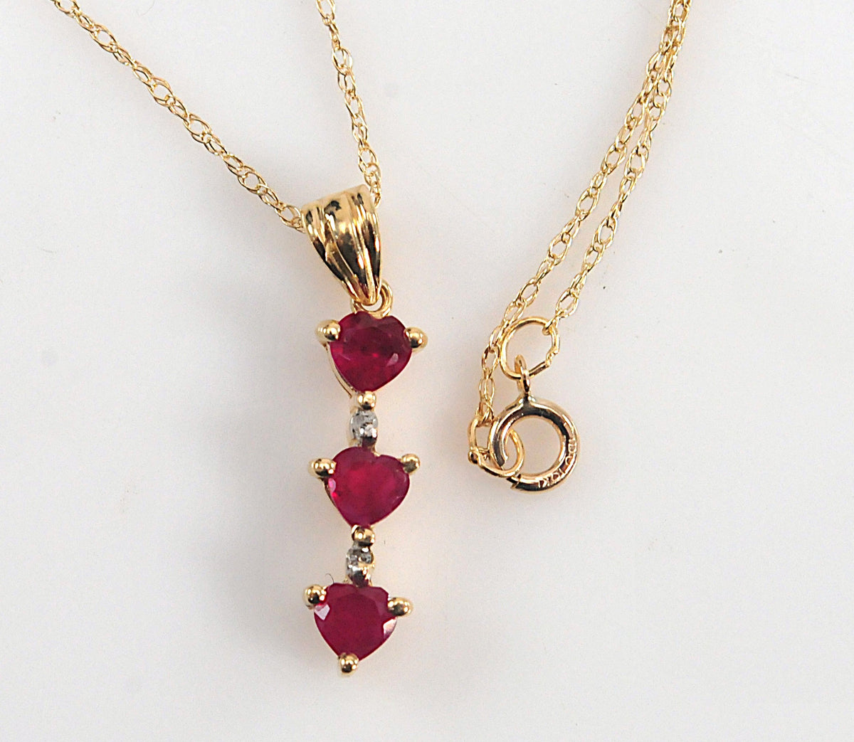 Chuck Clemency 10K Gold Ruby Heart Journey Pendant Necklace with Diamond accents
