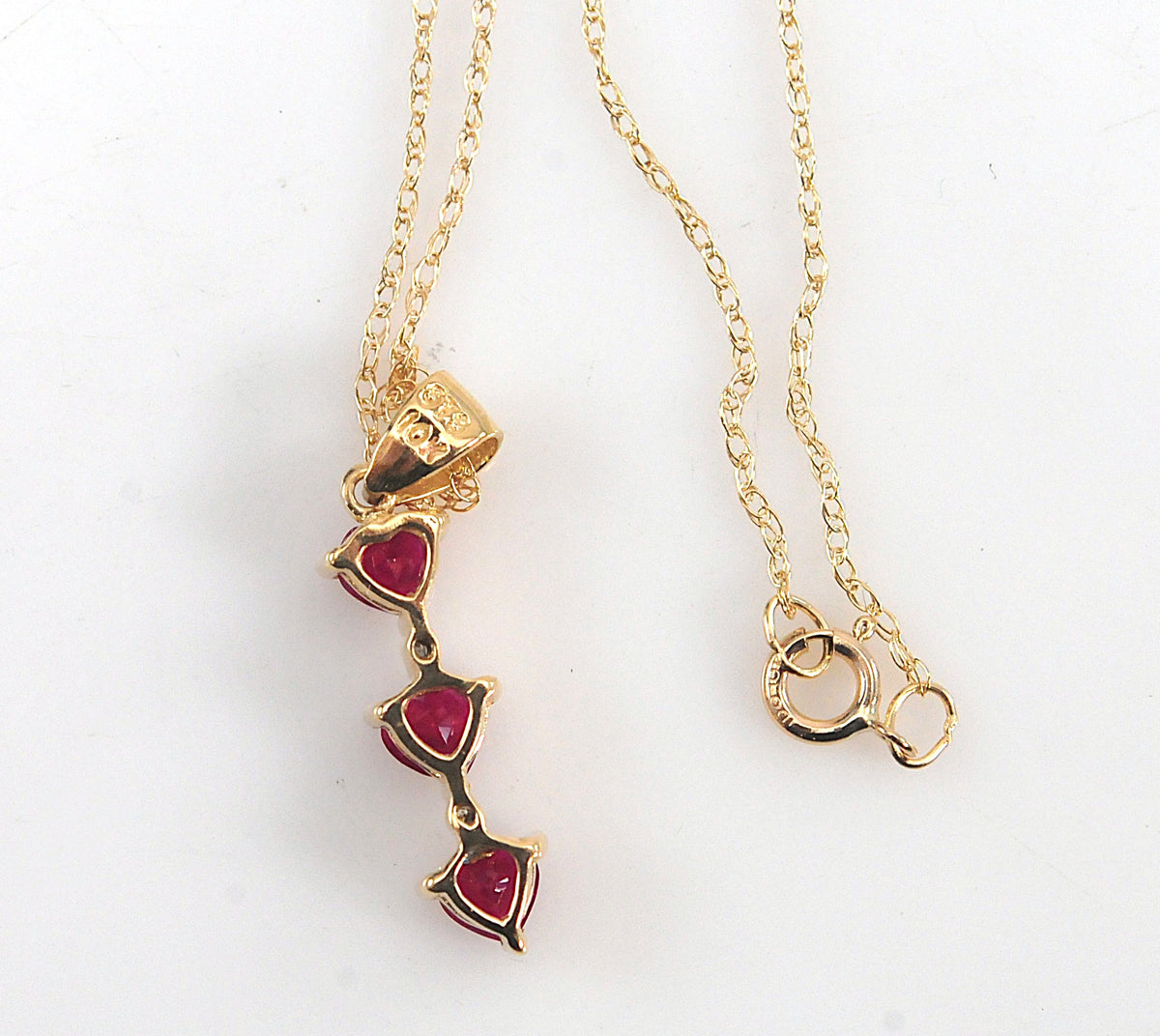 Chuck Clemency 10K Gold Ruby Heart Journey Pendant Necklace with Diamond accents