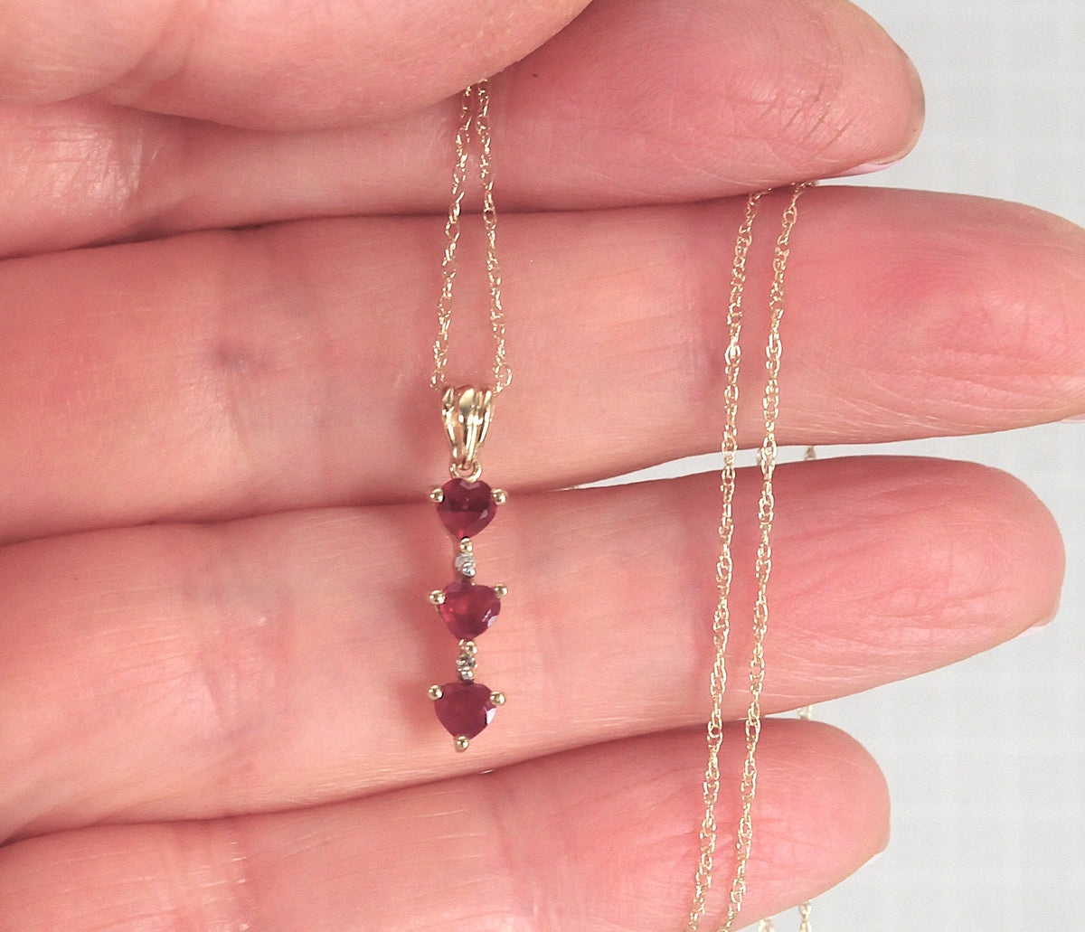 Chuck Clemency 10K Gold Ruby Heart Journey Pendant Necklace with Diamond accents