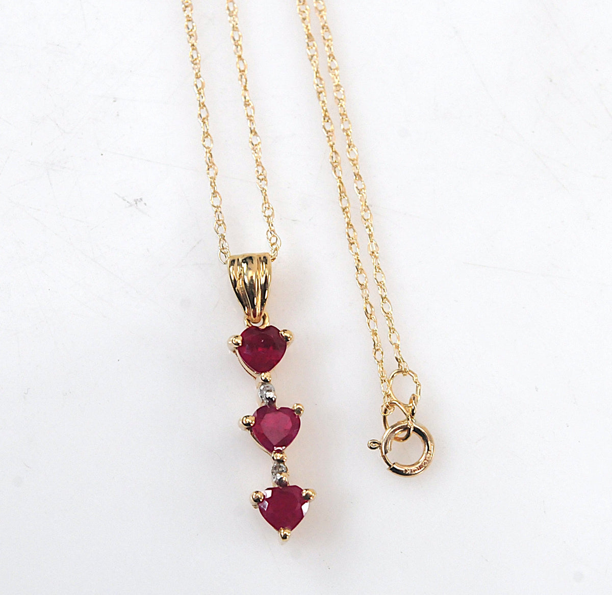 Chuck Clemency 10K Gold Ruby Heart Journey Pendant Necklace with Diamond accents