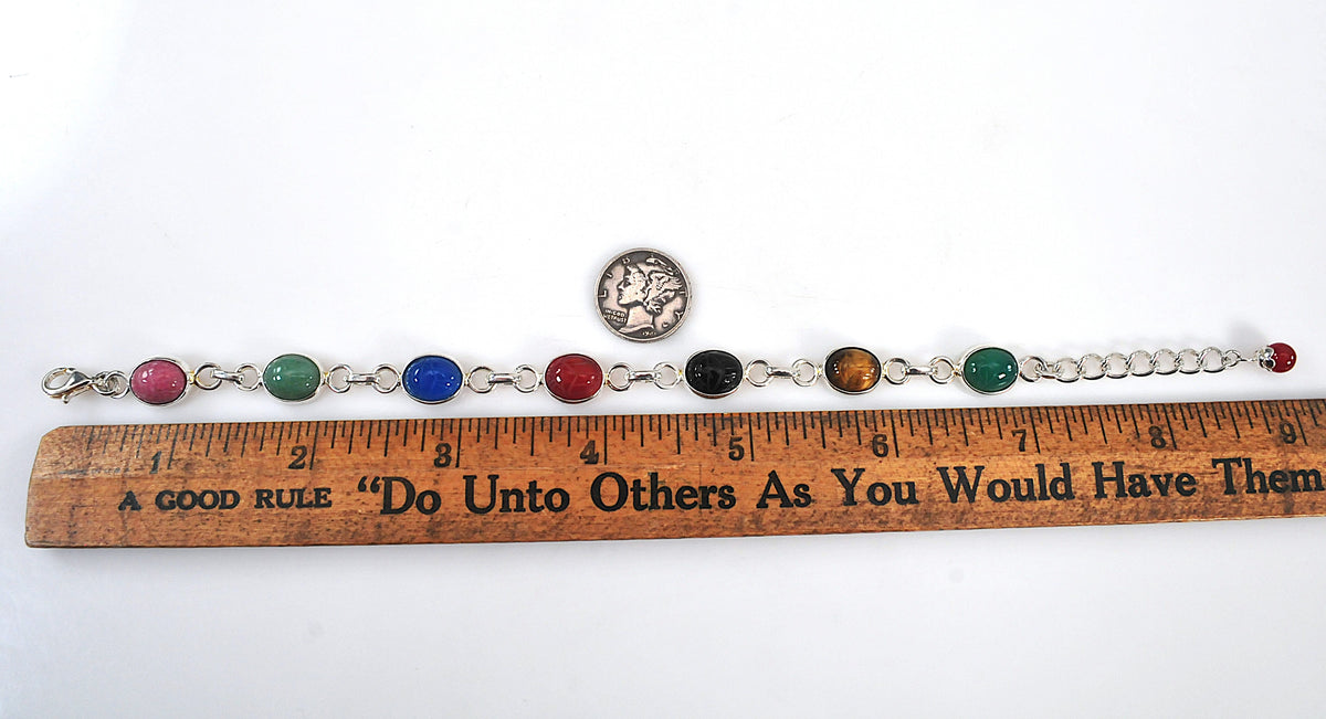 Sterling Silver Mini Scarab Bracelet