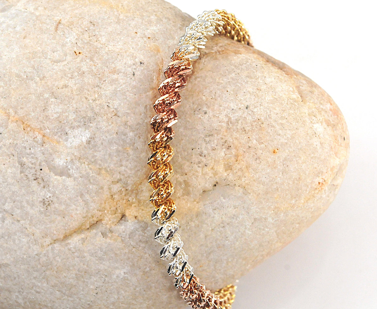 Vintage Milor 925 Italy Two Tone Bracelet