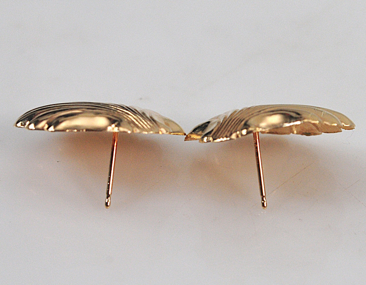 Jacmel Mauritius 14K Gold Seashell Stud Earrings