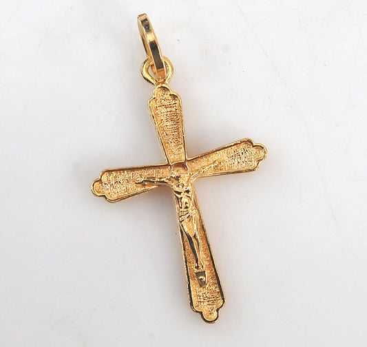 14K Gold Crucifix Pendant