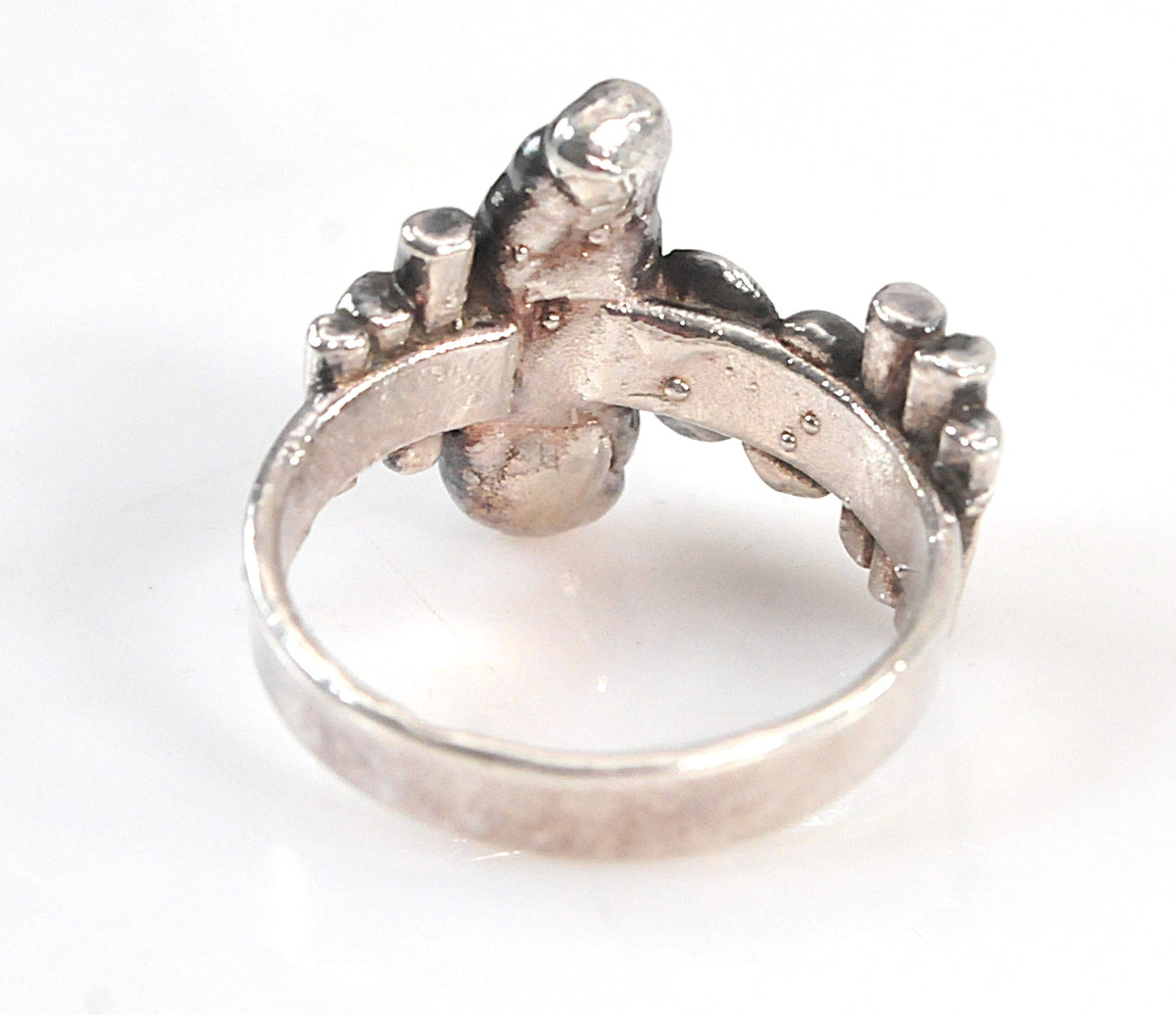 Solid 999 Fine Silver Ring, Baroque Pearls, Avant Garde Ring