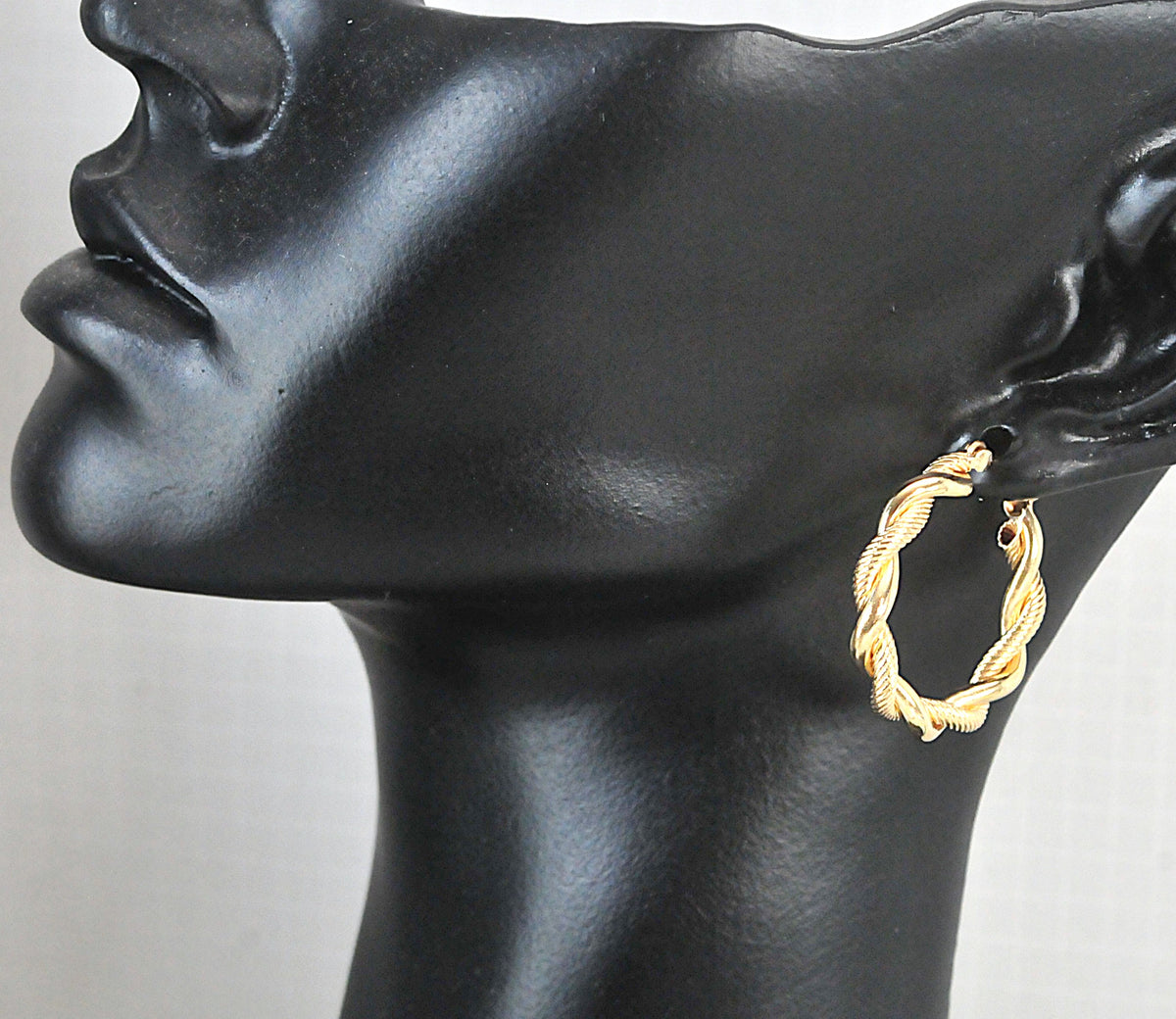 14K Gold Twisted Hoop Earrings