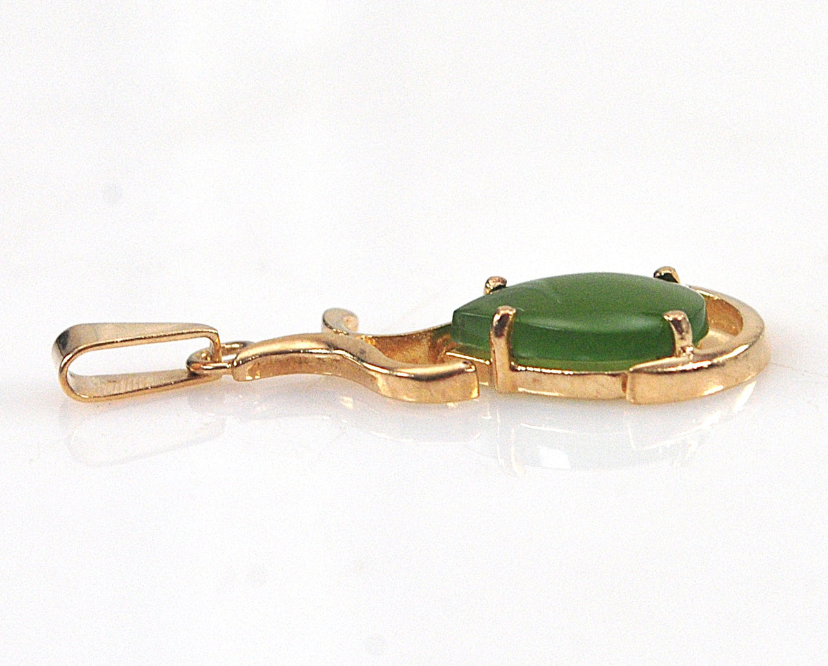 SMALL 9ct Gold Jade Pendant