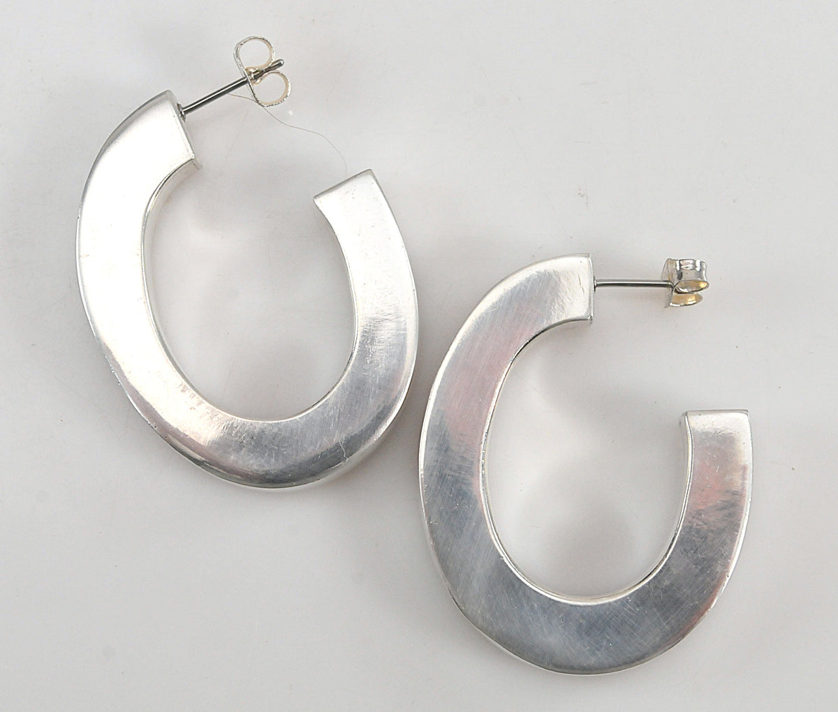 Chunky Sterling Silver Statement Hoop Earrings