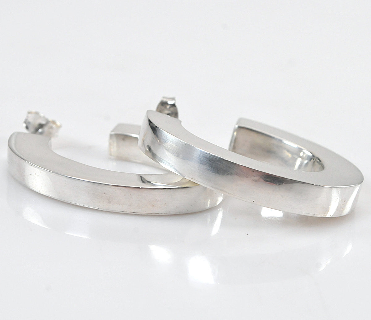Chunky Sterling Silver Statement Hoop Earrings