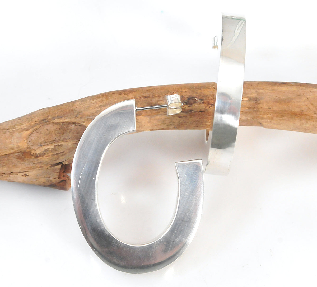 Chunky Sterling Silver Statement Hoop Earrings
