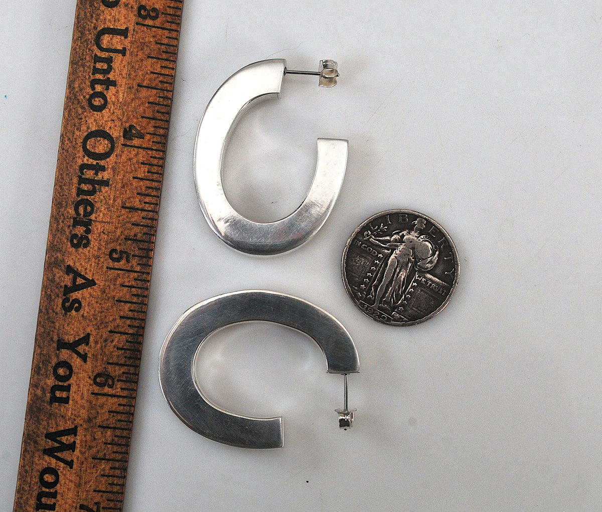 Chunky Sterling Silver Statement Hoop Earrings