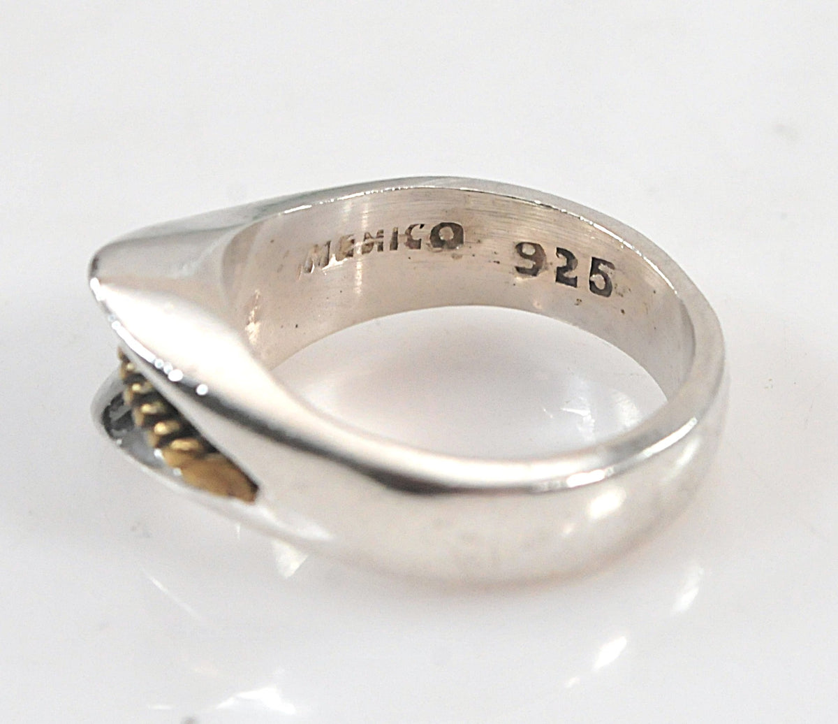 Vintage Taxco Sterling Silver Brass Wire Ring