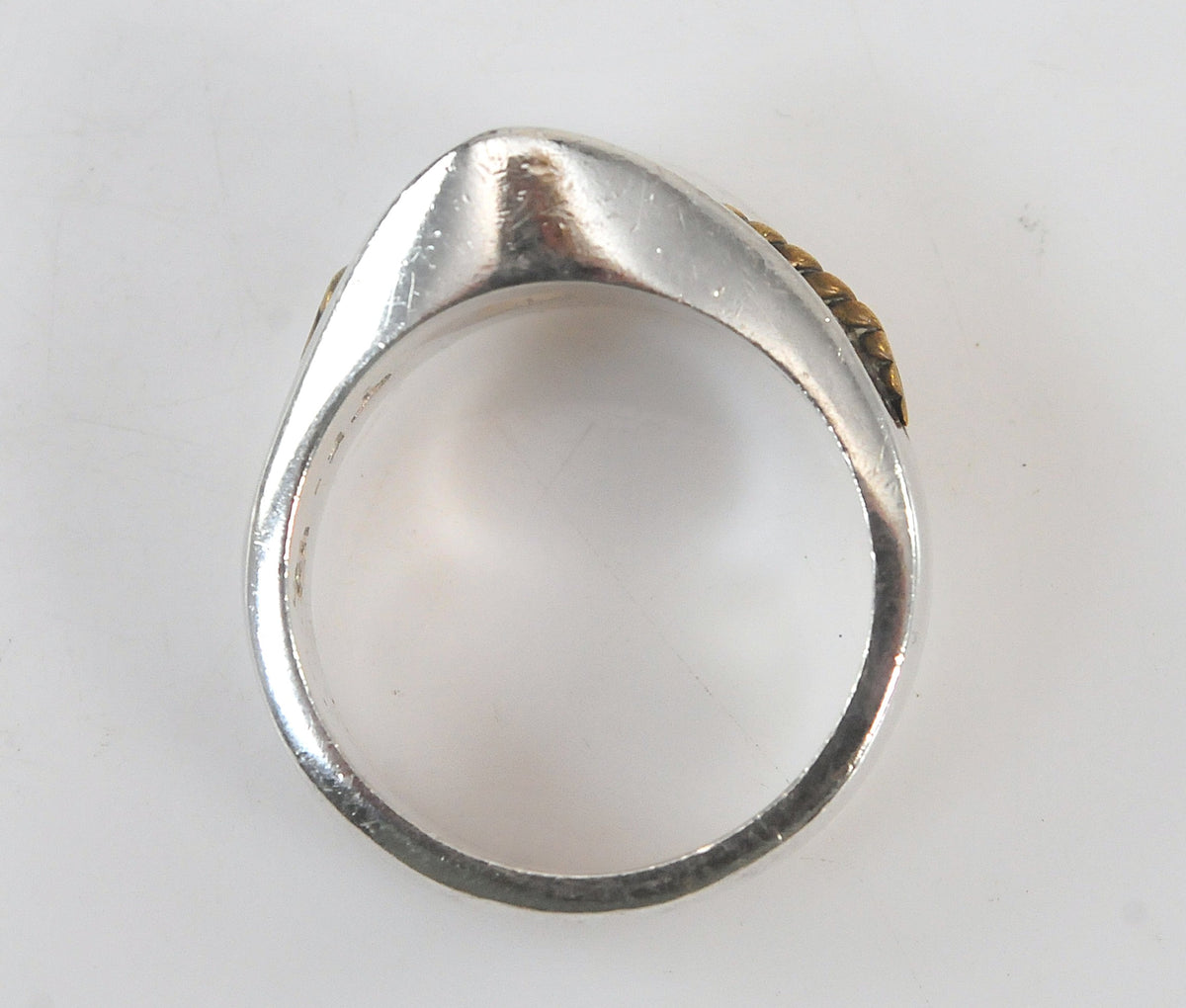 Vintage Taxco Sterling Silver Brass Wire Ring